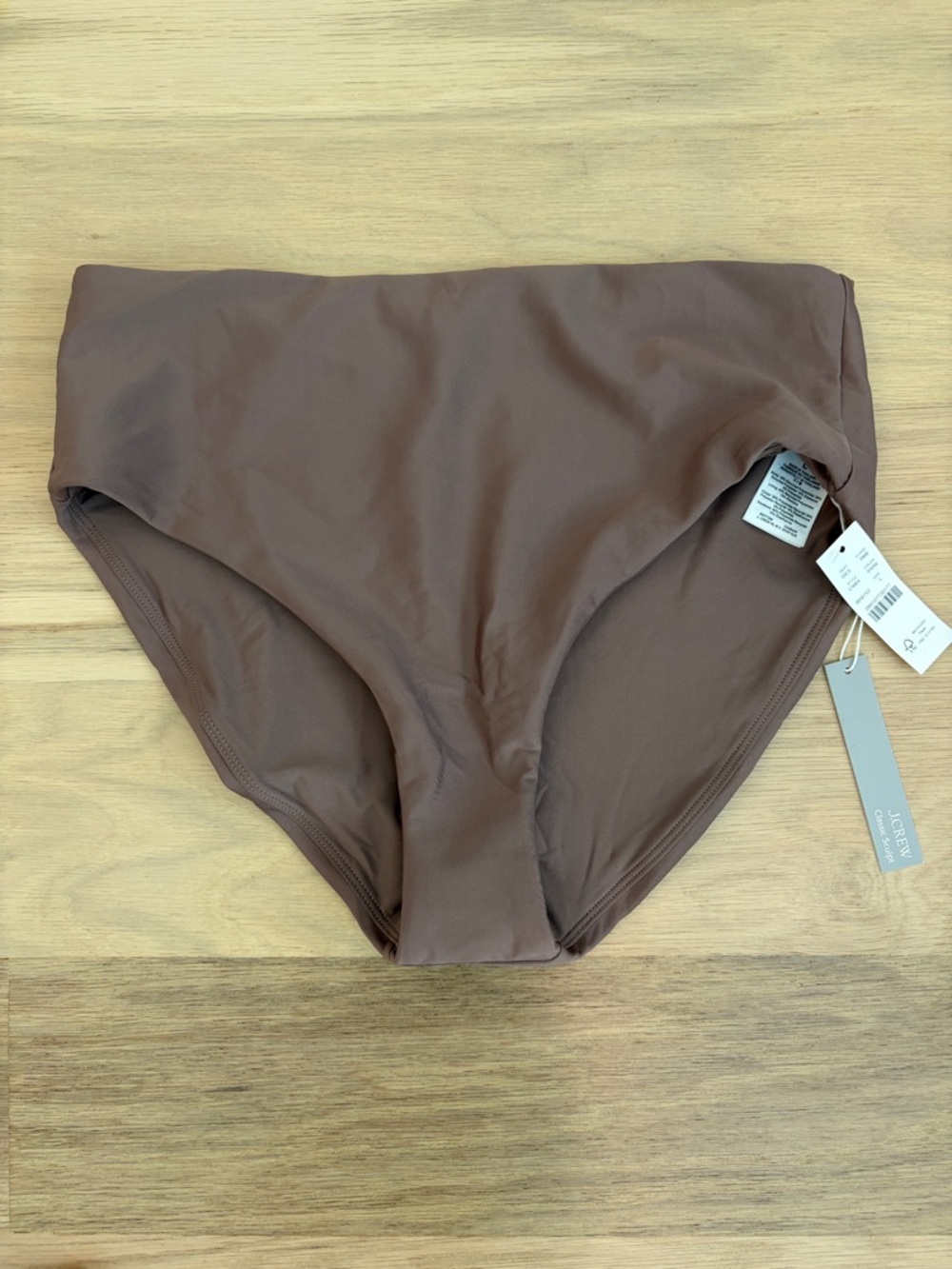J.Crew Hallie High Rise Bikini Bottom in Smoky Willow Wood, L, NWT - Picture 2 of 5